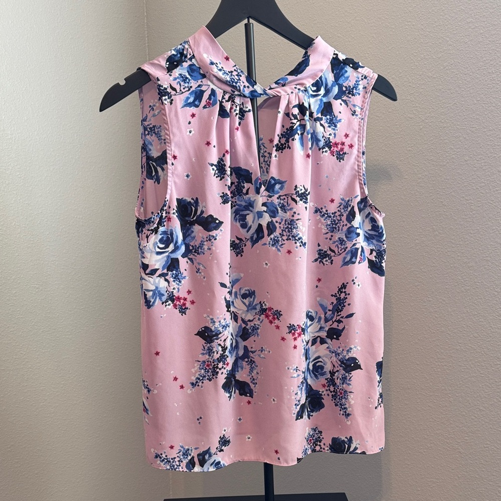 Elle Pink and Blue Floral Blouse